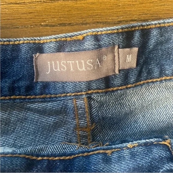 Just USA dark wash distressed denim cutoff shorts - Picture 5 of 12